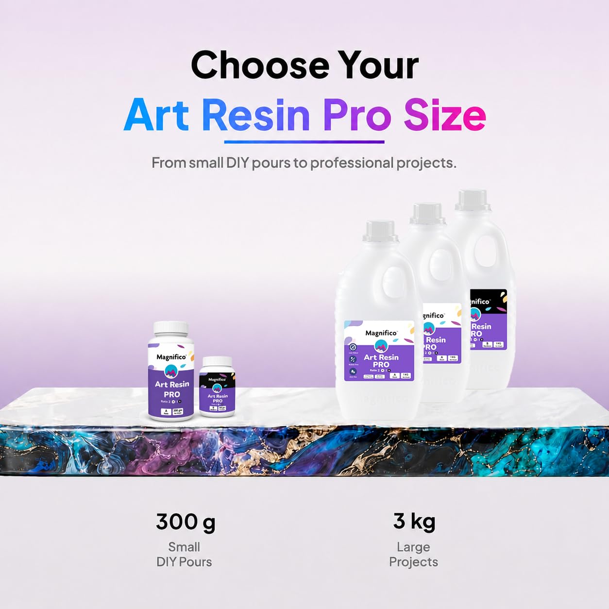 MAGNIFICO Art Resin Pro 2:1 Clear Epoxy Resin & Hardener Kit | 3 KG product image 6