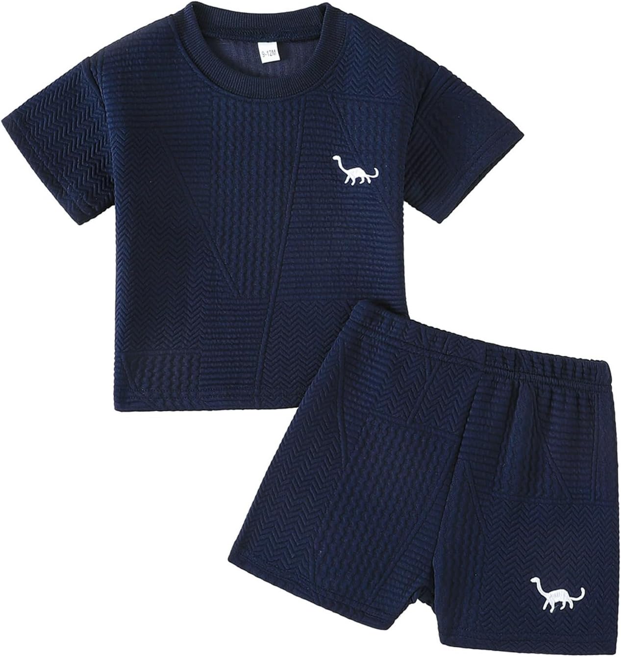 Kids Boys Summer 2 Pieces Set 2026 Two Piece Short Sleeve Shirt And Short Sets Dinosaur Print Crewneck Comfortable Clothing