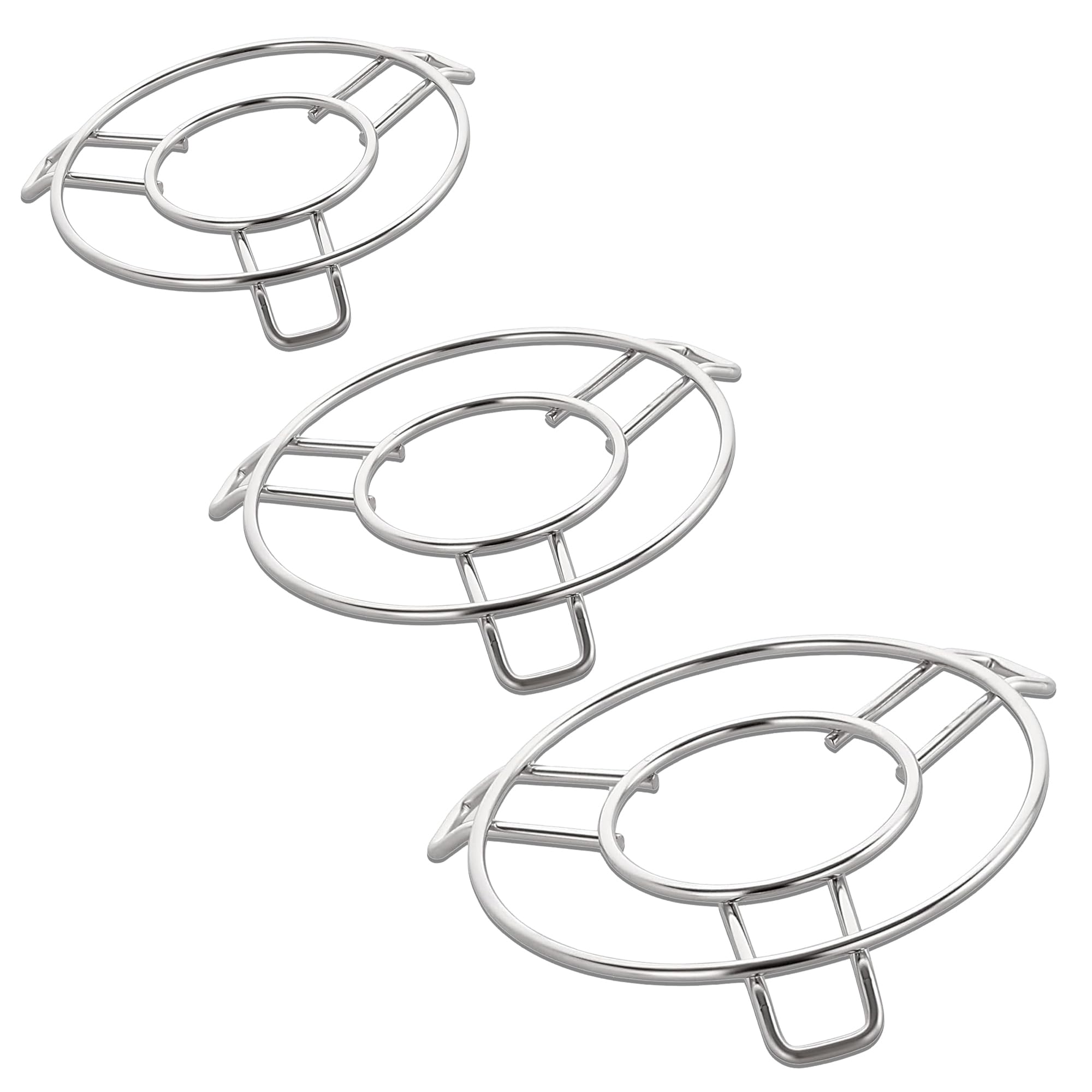 Unify 3 Pieces Stainless Steel Trivets Hot Pot Mat Stand for Kitchen Utensil Vessel Holder/Dining Table/Cooker Ring/Cooling Steaming Rack Stand/Round Pads Holder Cookware Fit (Size-6,7, 8)