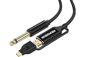 HOSONGIN USB C to 1/4 inch TS Guitar Cable