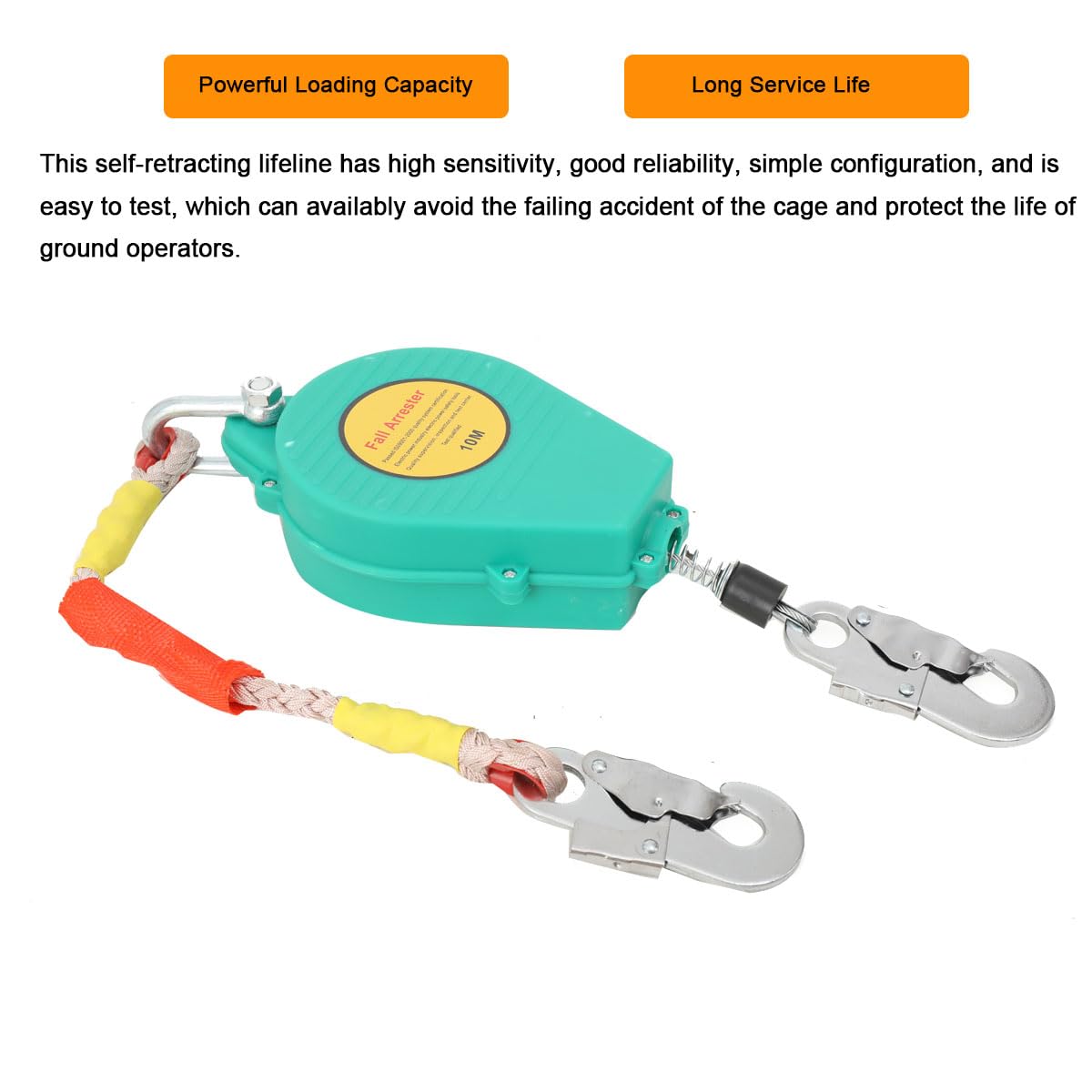 Buy STUFY Fall Protection Self Retracting Lifeline Fall Arrest Protection Safety Device For Roof Construction And Tree House Construction Color 10 M