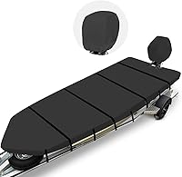 Vista 10 de Funda para barco Jon 1200D, cubierta de tecnología impermeable compuesta con cubierta de motor anti-UV para remolque, amarre, sorage, apta
