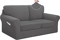 Vista 18 de Easy-Going Juego de funda elástica para sofá de 7 piezas, lavable, para 3 cojines de respaldo y asiento, funda antideslizante para sofá, protector