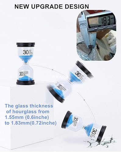 Miniatura 4 de SuLiao Temporizadores de arena de reloj de arena para niños, reloj de arena colorido de 135101530 minutos, reloj de arena irrompible de plástico