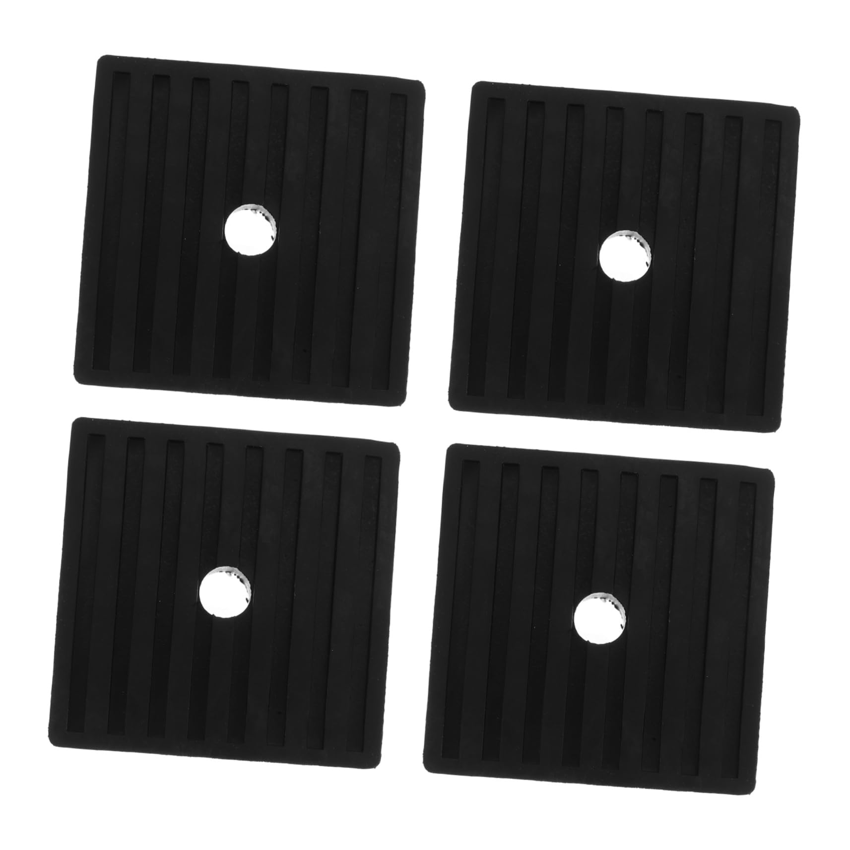 4 Pezzi Cuscino in gomma tampone quadrato in gomma montaggio del compressore d'aria ammortizzatore per compressore d'aria da cancellare Nero