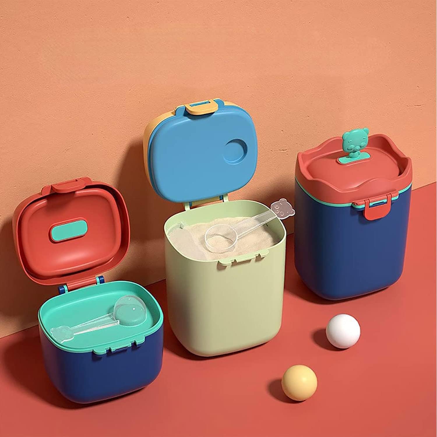 Dispensador de Leche en Polvo,Dispensador de Fórmula para Bebés,Hermético Caja de Leche en Polvo para Alimentaci,Contenedor Dispensador de Fórmula Portátil para Viajes
