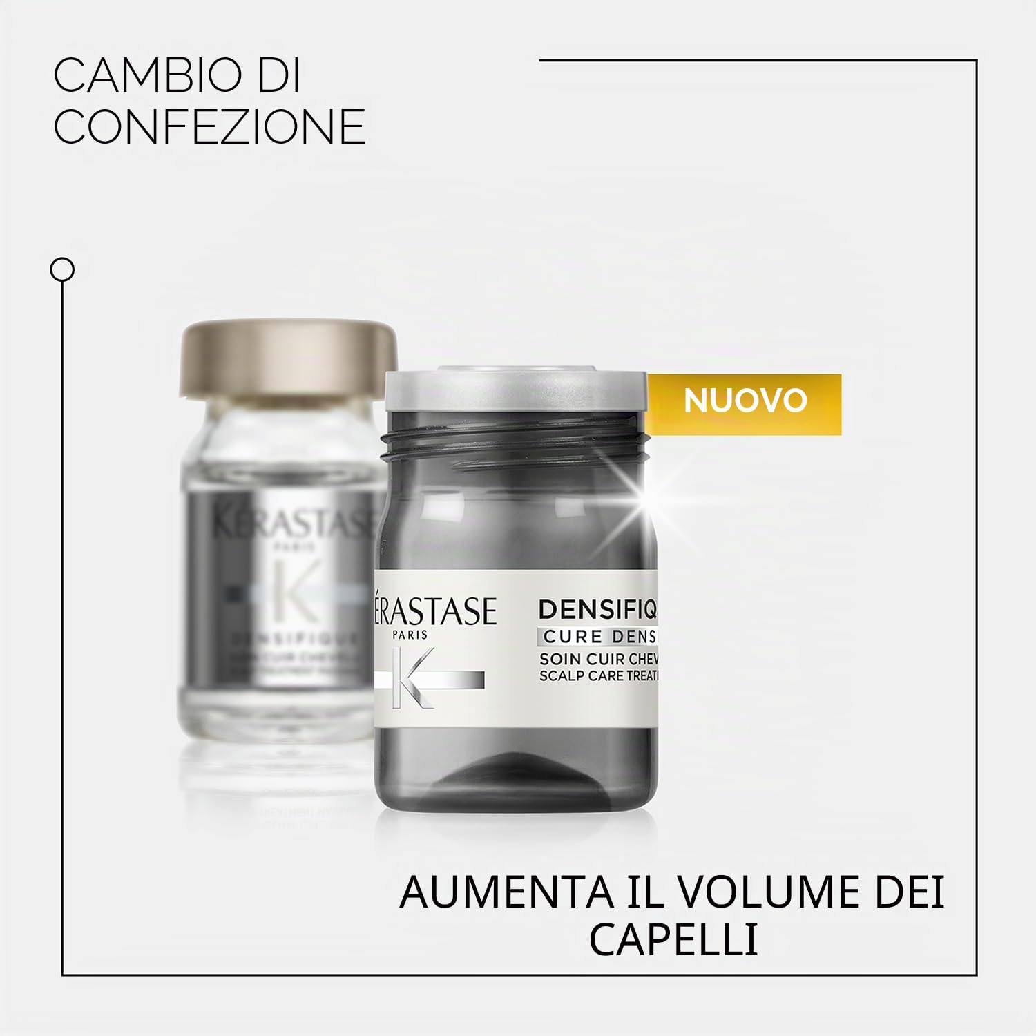 Kérastase Densifique Femme Cure, cura intensiva per una maggiore densità dei capelli, trattamento per la perdita dei capelli, con Stemoxidyne e Yang complesso per volume, densità, energia e forza, 42