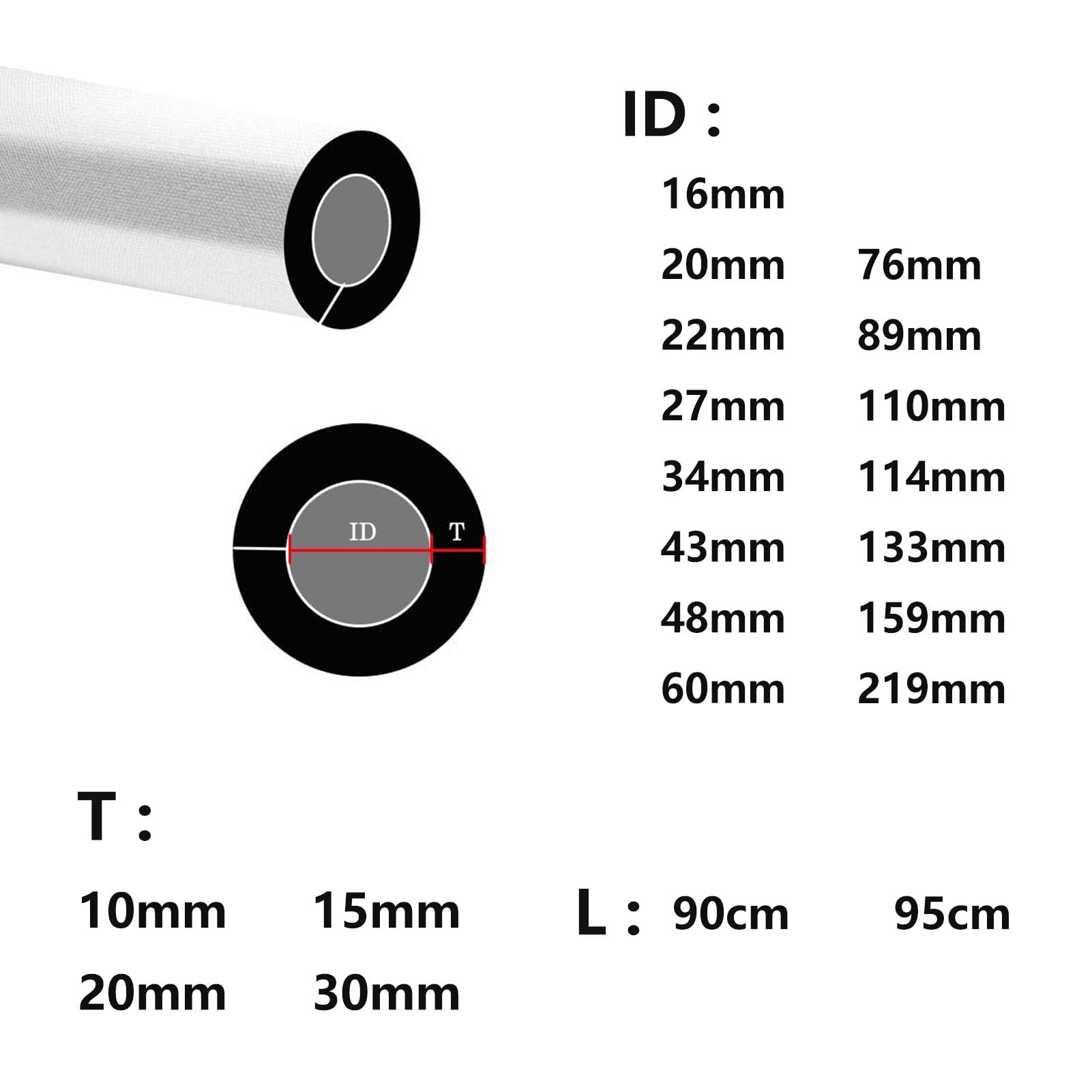 Funda Aislante de Espuma Tubo Aislante de Espuma Papel Aluminio Autoadhesivo Fundas de Aislamiento Térmico para Tuberías Exteriores Coquilla (ID) 219mm x (T) 30mm x (L) 0.95m