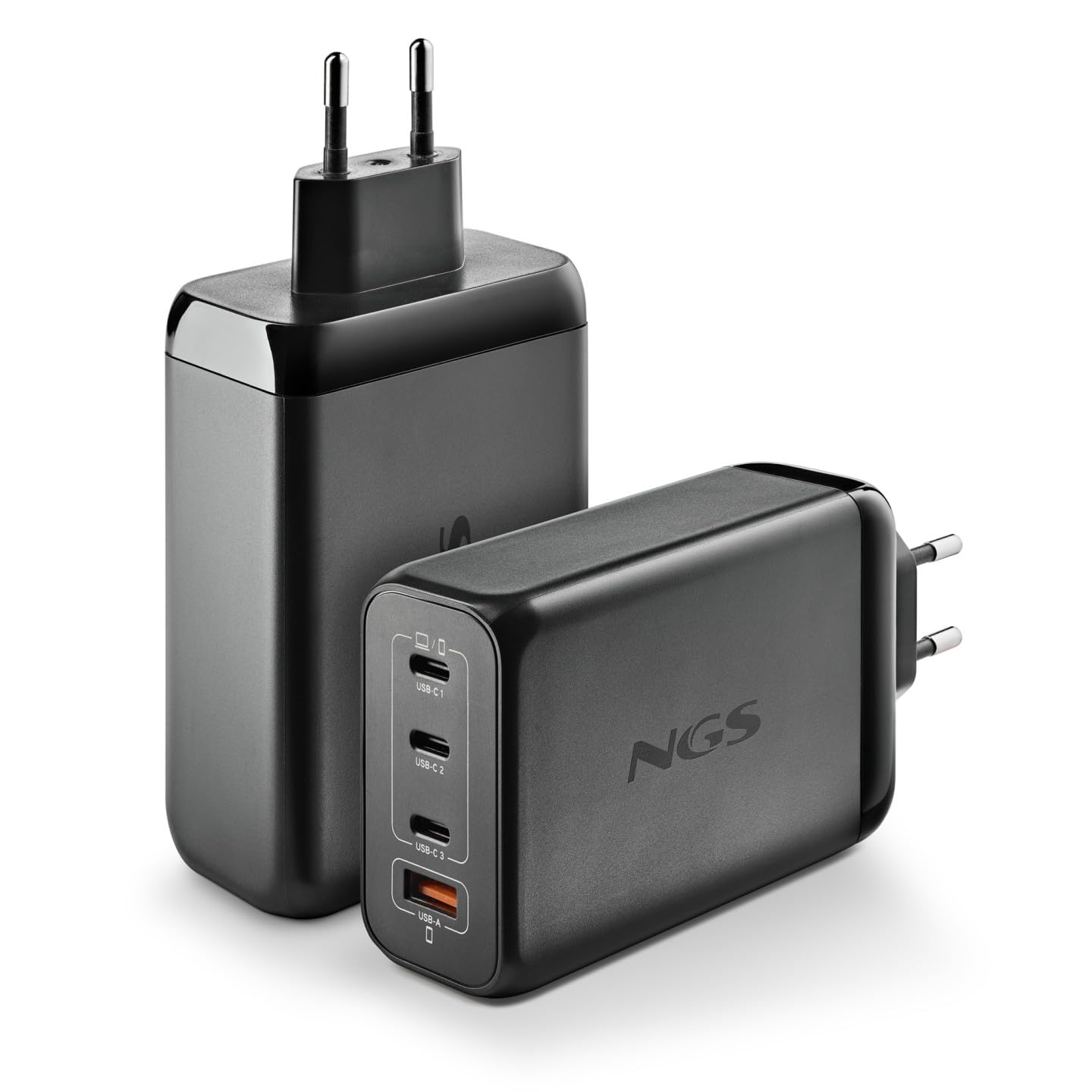 NGS BUD 240W – Caricatore da parete GAN 240 W, 3x USB-C PD3.1 e PPS + 1x USB-A QC 3.0, 4 porte, ricarica ultra veloce, compatto, smartphone, tablet e laptop