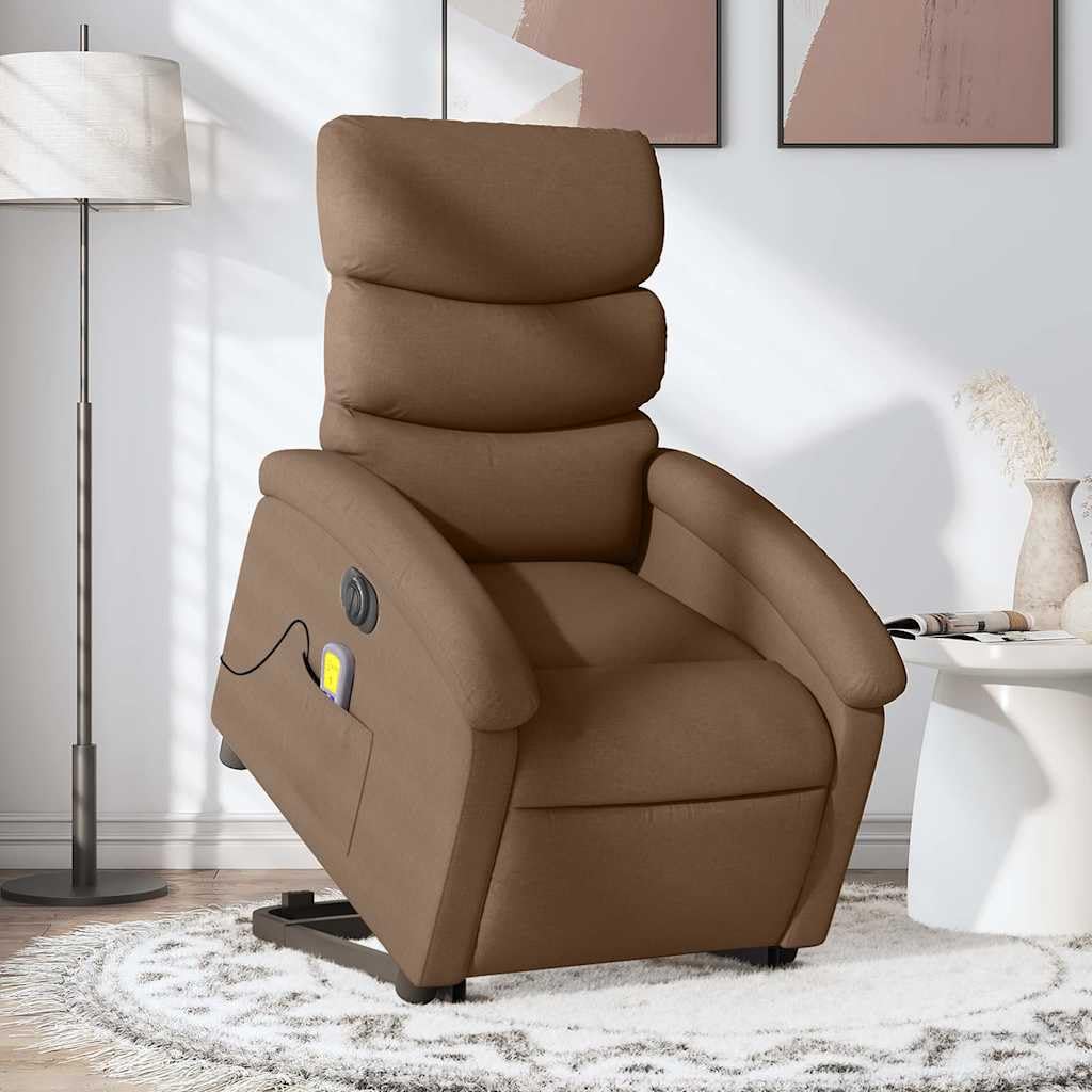 Sillón de masaje eléctrico con ayuda para levantarse, color marrón