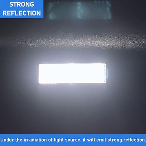 Miniatura 2 de Reflector LED blanco de seguridad rectangular autoadhesivo de 2.992x0.866 in para remolque de buzón de entrada