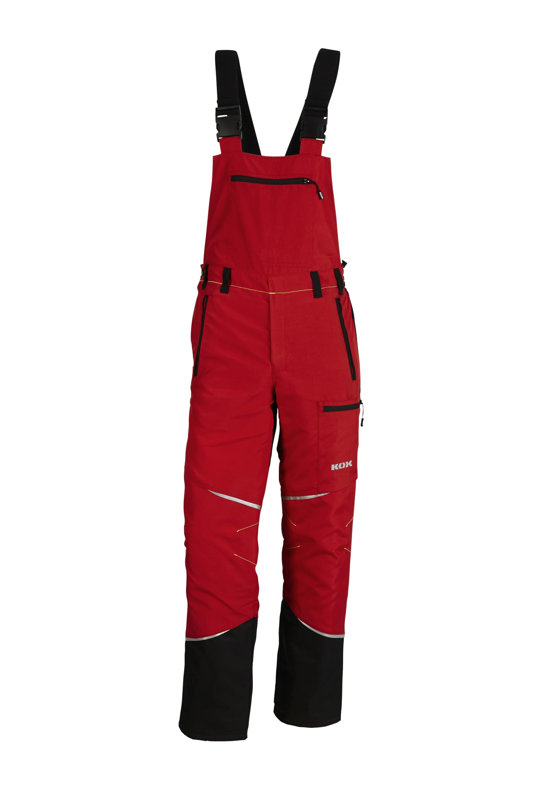 KOX Schnittschutz Latzhose Mistral 3.0 Rot/Gelb Größe 62 | Typ A