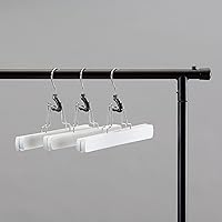 Vista 7 de Yaxa Basics Perchas de madera para pantalones, color blanco, paquete de 10