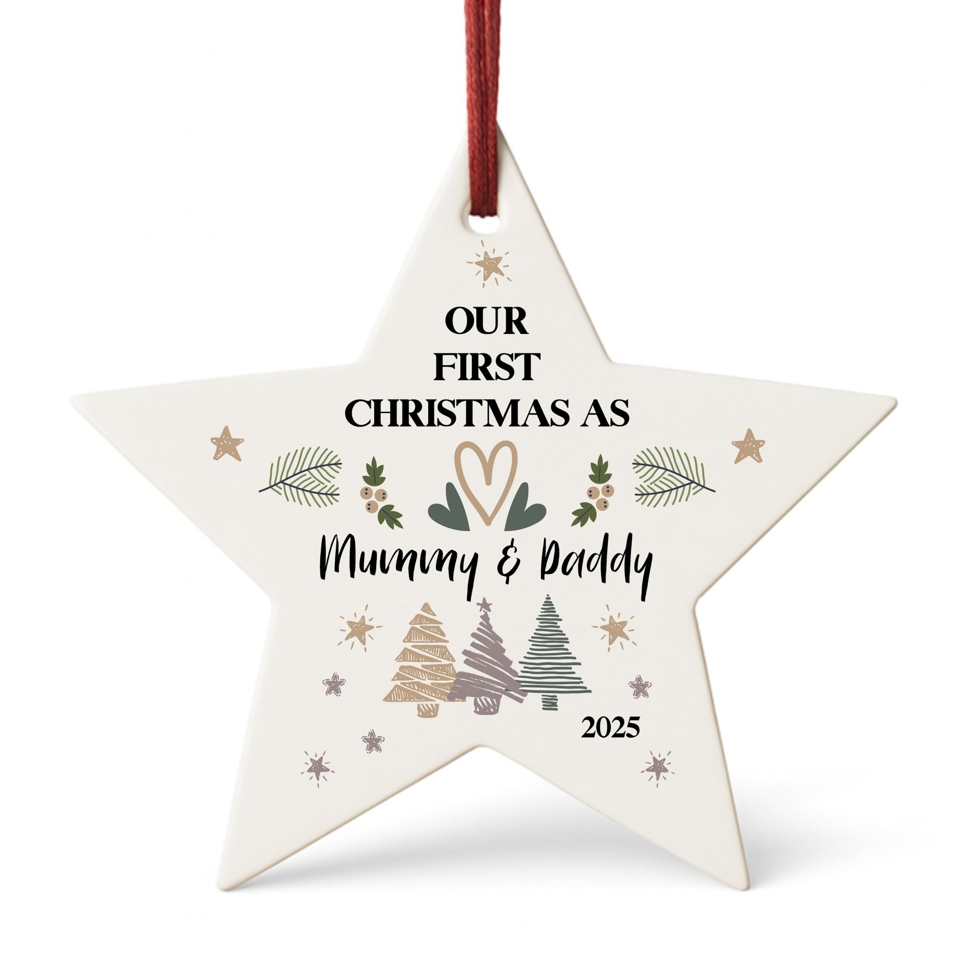 Red Ocean Our First Christmas As My Mummy And Daddy Personalised Acrylic Bauble From Baby Girl Baby Boy Christmas For Mummy Daddy Keepsake