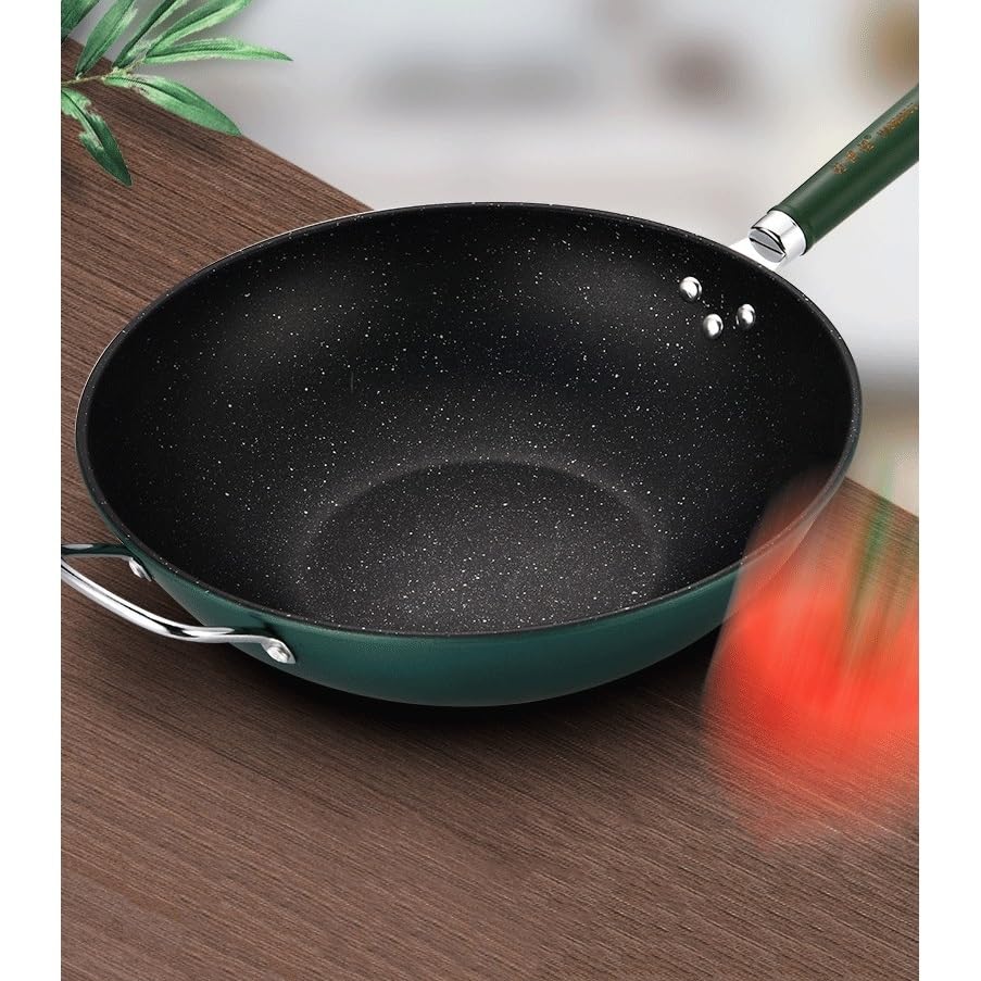 Wok de Acero al Carbono con Antiadherente y Fondo Plano miniatura 2