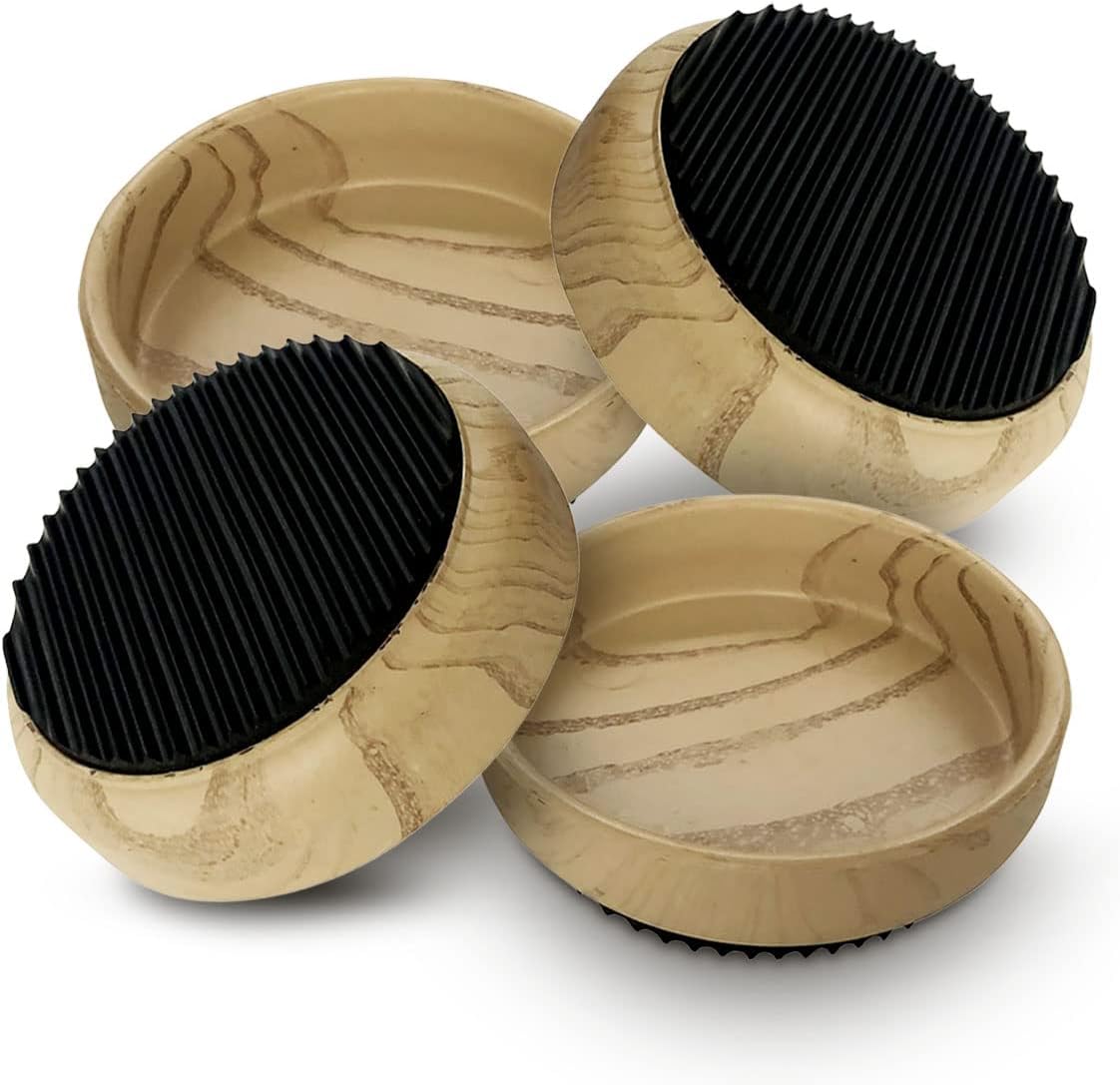 4 Rubber Base Castor Cups for Wooden Floors and Carpets Wooden