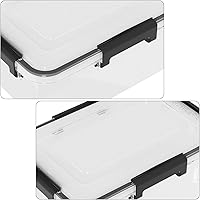 Vista 3 de Set of 6 12 Quart Plastic Stackable Storage Bins with Gasket Seal Lids, Watertight Storage Container, Clear Latch Box Tote