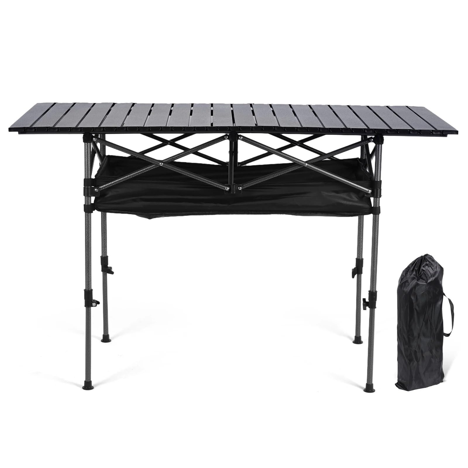 Tavolo Pieghevole Tavolo elevatore da campeggio con borsa trasporto picnic in alluminio rettangolare arrotolabile di grande capacità for la pesca sportiva