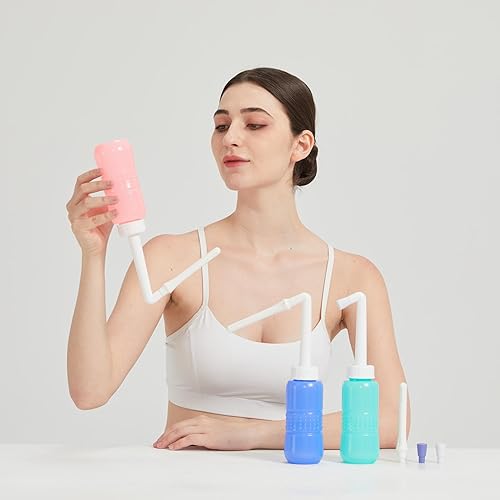 Miniatura 7 de 2pcs Menstrual Cup + 2IN1 450ml Perineal Irrigation Perineal Douche,15oz Portable Bidet Peri Bottle with Water Seal Cap Waterproof Bag