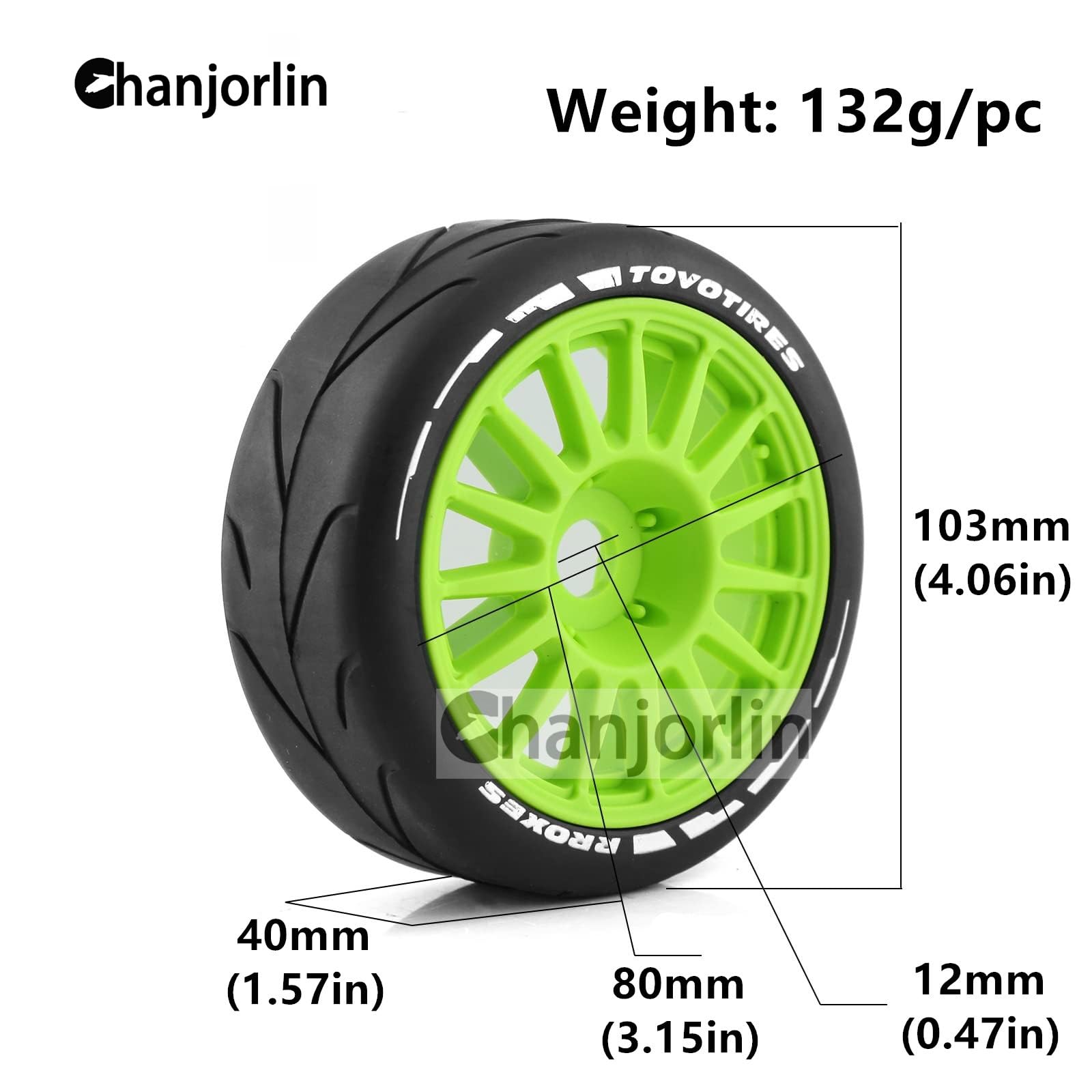 Amazon | Chanmoo 1/8 RC オンロードカータイヤとホイールリム 17mm