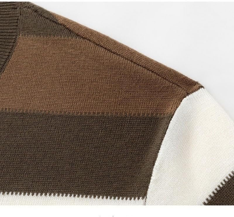 Wool Knitted Sweater Mulberry Men's Round Neck Striped Thin Base Sweaters