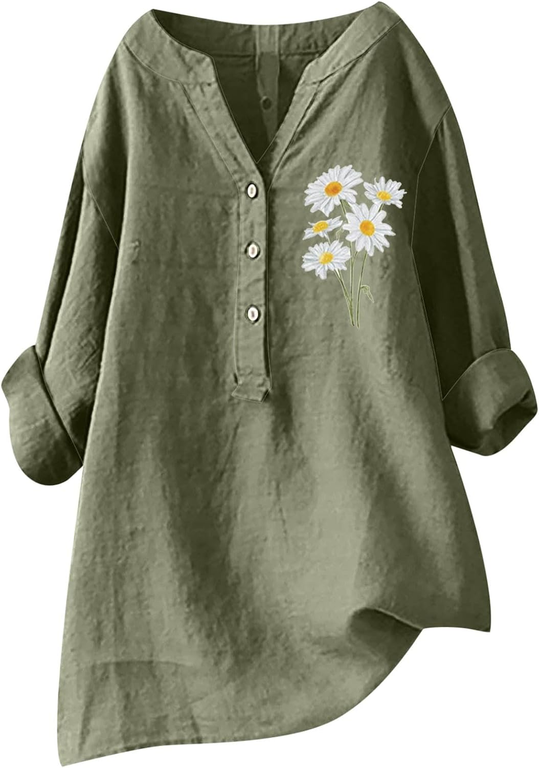 Chemise Boutonnée Simms Femme – Pêche, Coton Vert, Taille XL