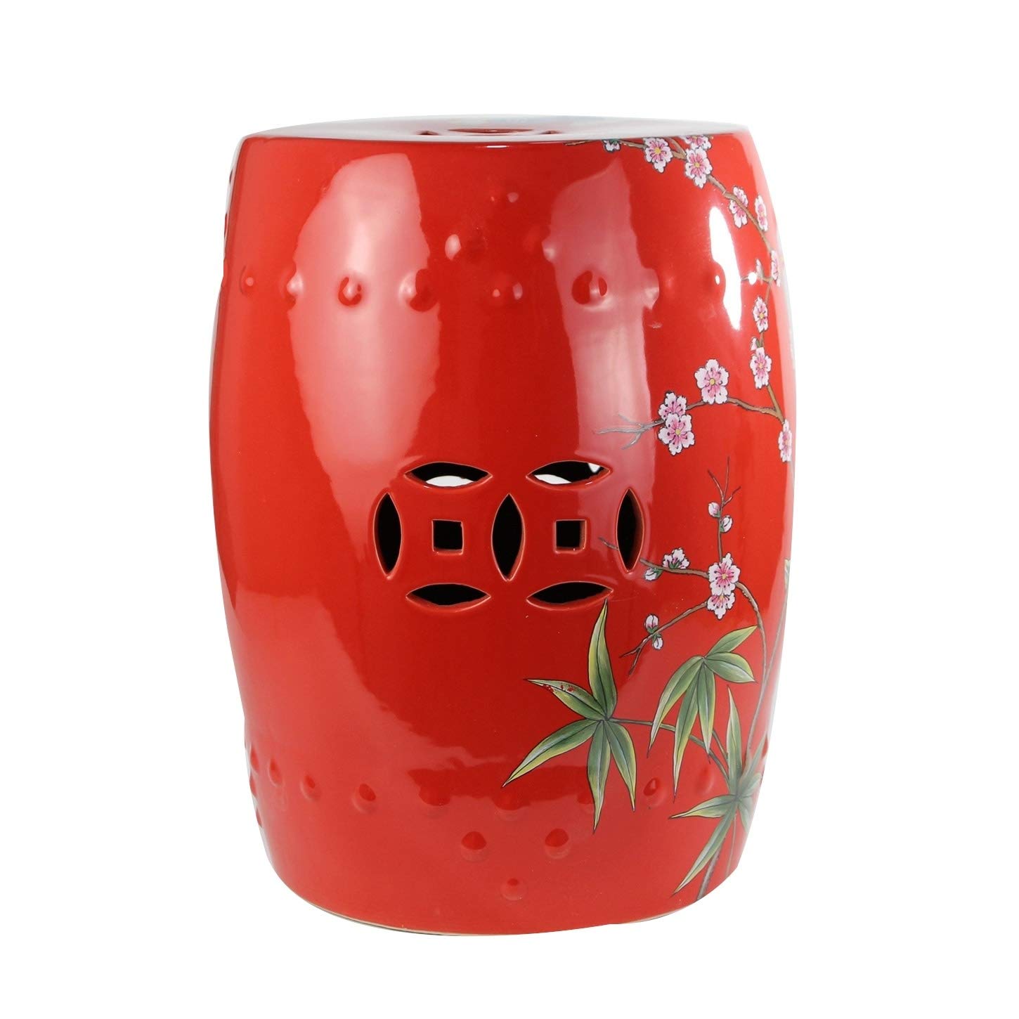 Fine AsianlivingCeramic Garden Stool Indoor Outdoor Oriental Chinese Glazed  Porcelain Stool Decorative Handmade 246-804