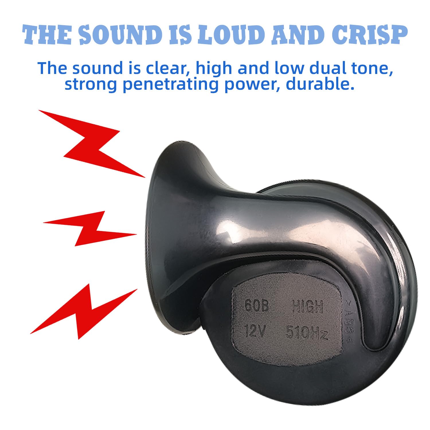 300DB Super Loud Train Horns, 12V 4A Waterproof Air Horns Replacement Kit, Car, Motorcycle, Truck, Bike, Boat Car Air Electric Snail Double Horn, Automotive Accessories Universal for Car