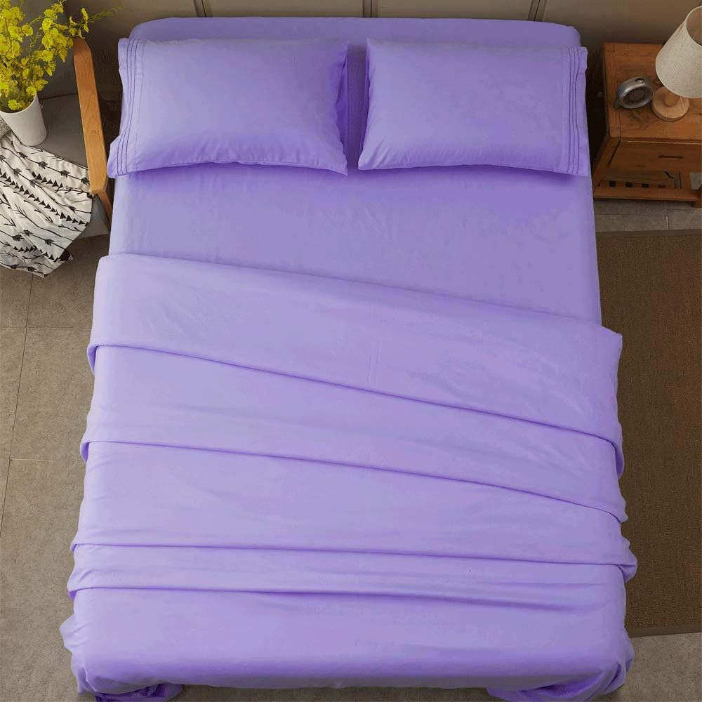 SONORO KATE Bed Sheet Set Super Soft Microfiber 1800 Thread Count Luxury Egyptian Sheets 16-Inch Deep Pocket，Wrinkle and Hypoallergenic-3 Piece (Lavender, Twin XL)