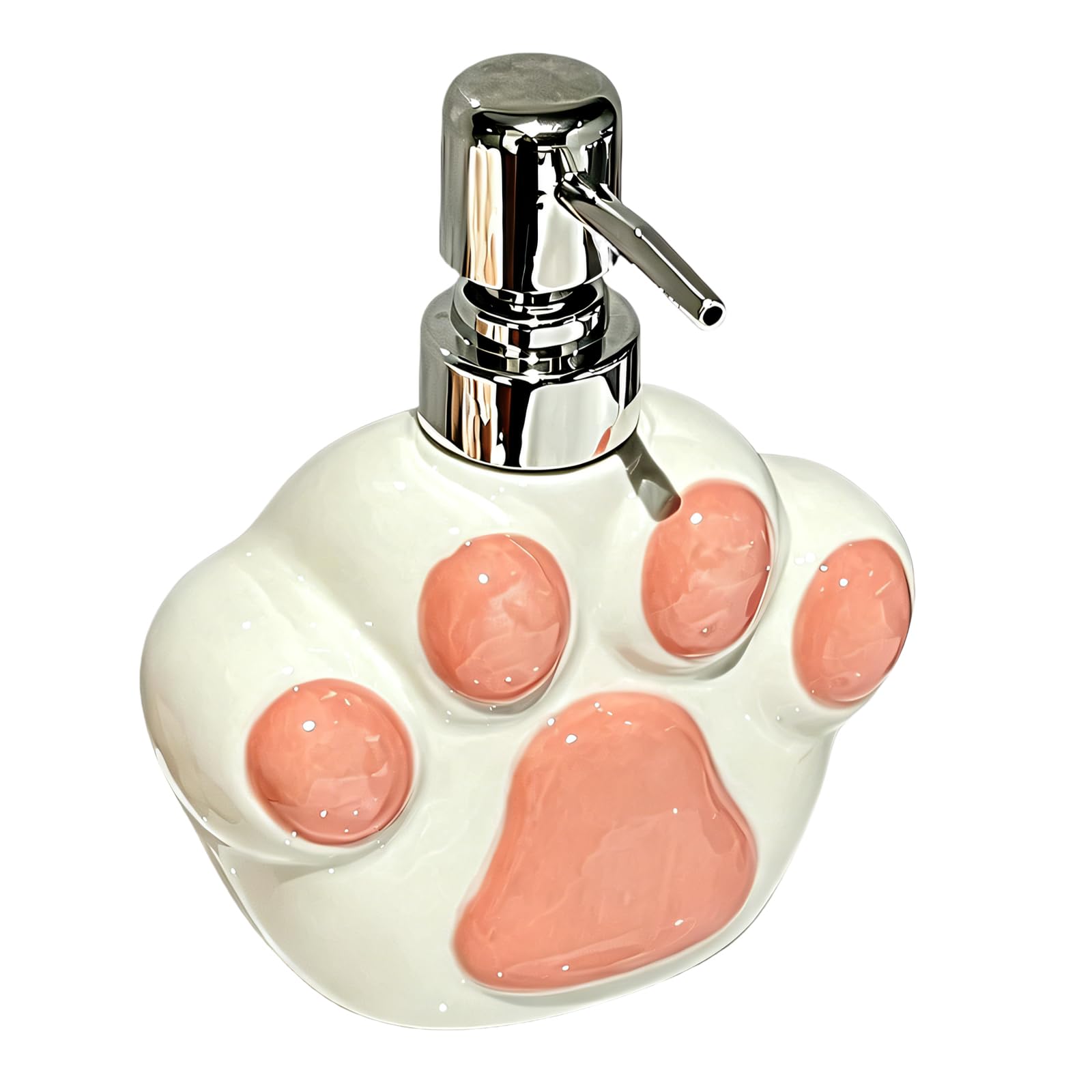 Lovely Paws Shape Ceramic Soap Dispenser Refillable Hand Wash Bottle Liquid Lotion Holder for Bathroom and Kitchen Paws Shape Soap Dispenser