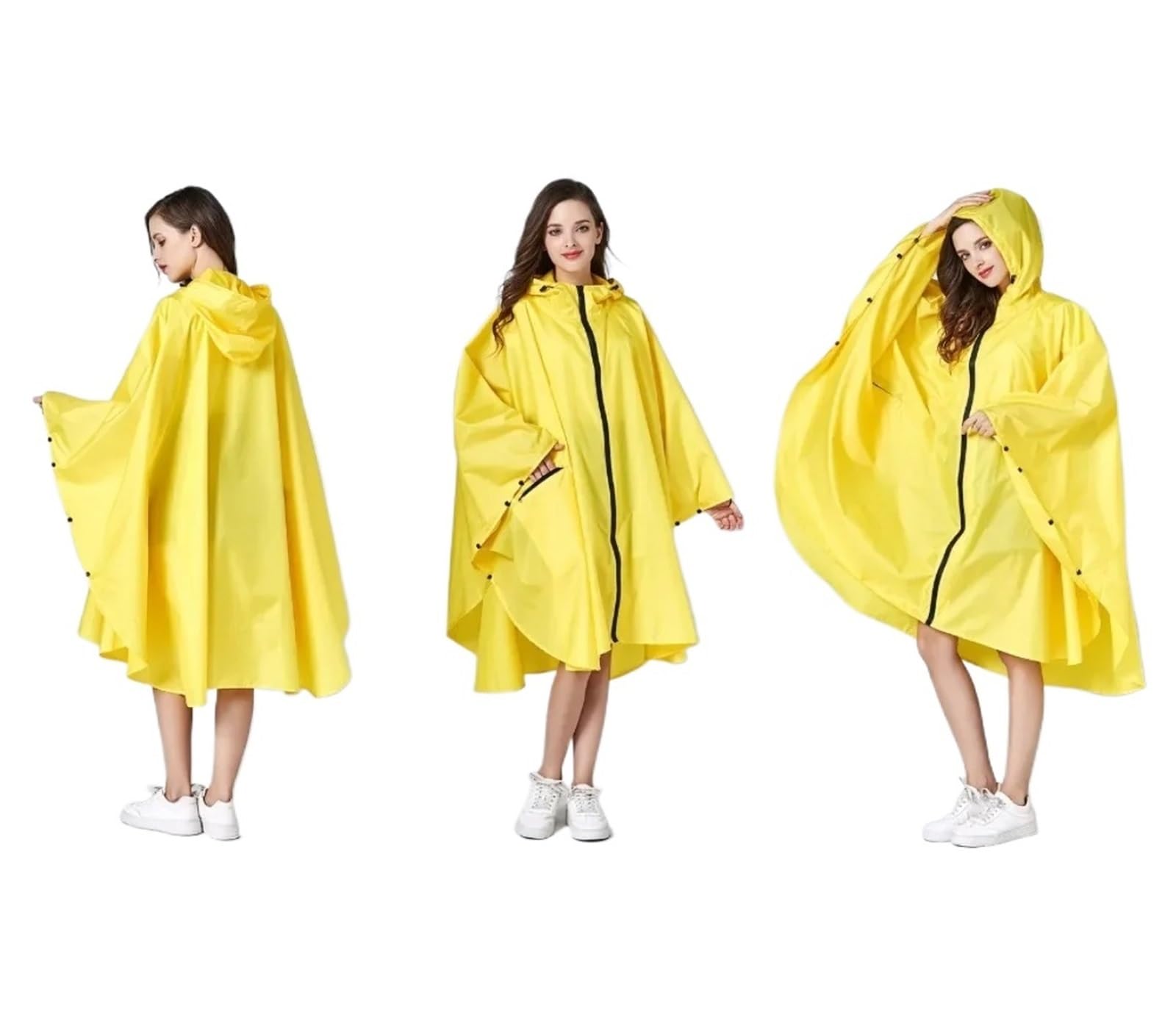 Poncho Impermeable Poncho impermeable for mujer, colorido con capucha y cremallera, ideal for actividades al aire libre, senderismo, camping, etc