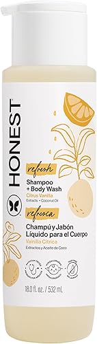 Miniatura 20 de The Honest Company Champú y gel de baño 2 en 1, sin fragancia, suave, sin desgarros, hipoalergénico, derivado de forma natural, piel sensible, 18