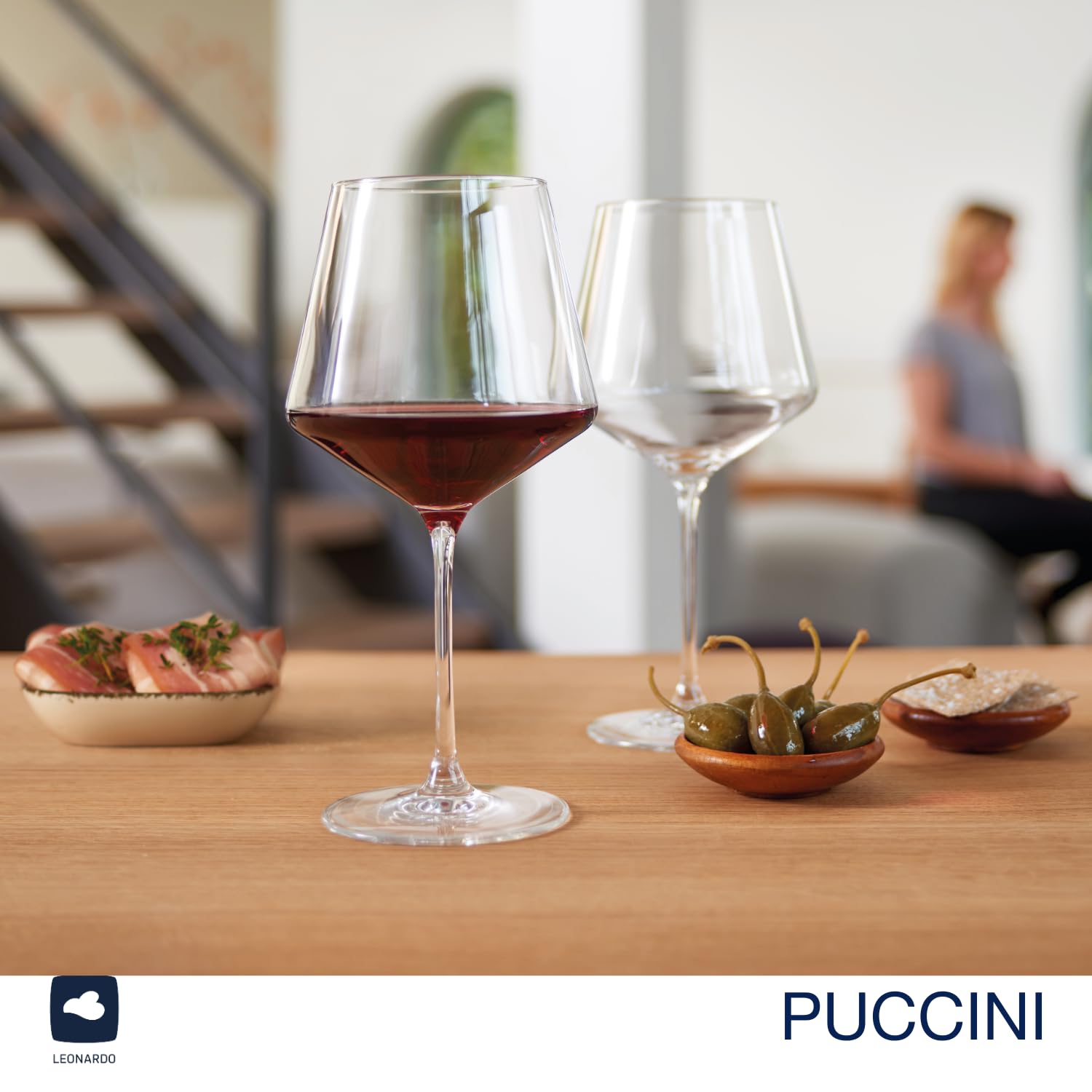 LEONARDO HOME Copas de vino PUCCINI de color burdeos (juego de 6) con paño de pulido • Vasos de vino aptos para lavavajillas (730 ml) • Resistente a los golpes y uso diario • 040981