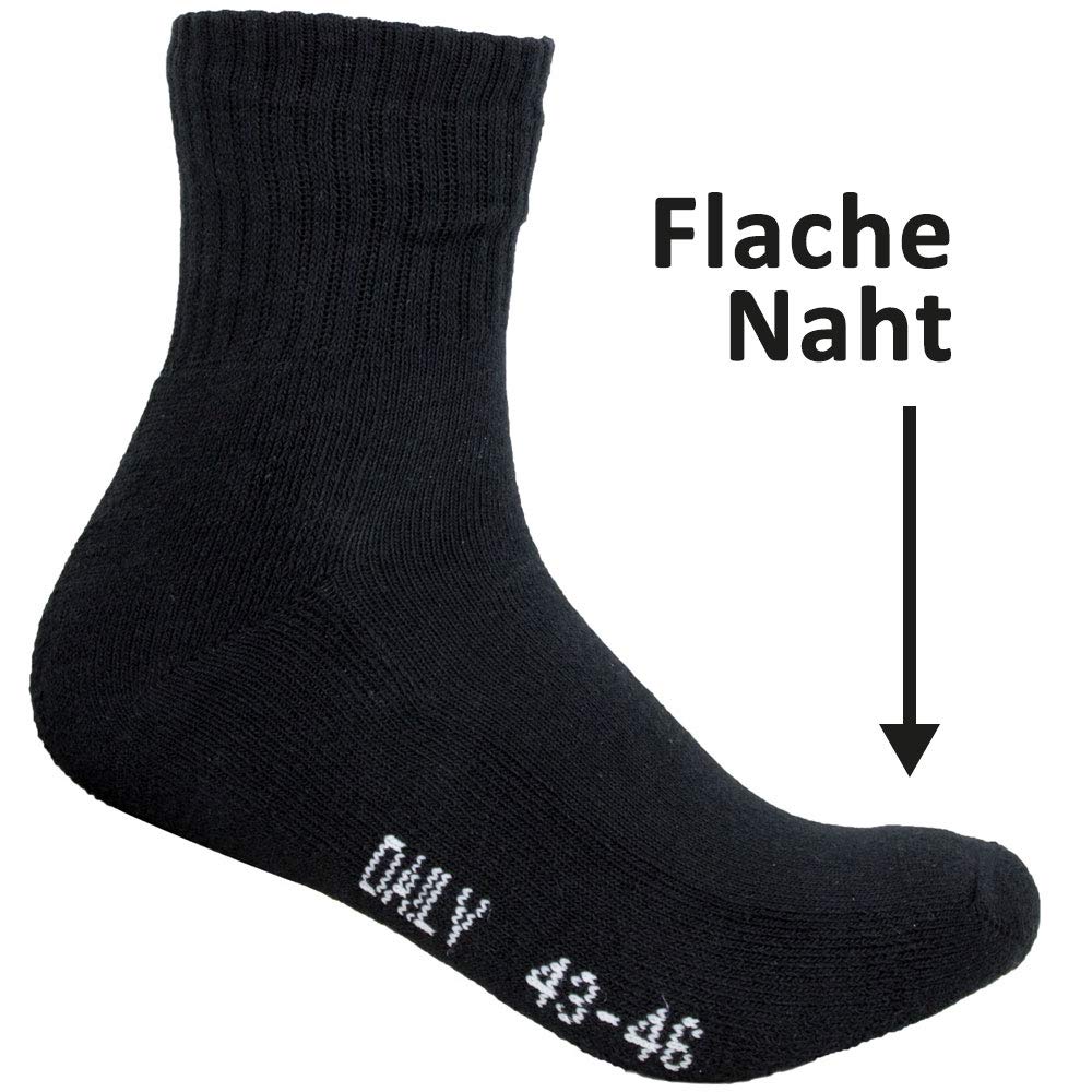 Herren Short Crew Socken 7er 14er oder 21er Pack Schwarz Everyday Sport Performance Kurz Tennissocken mit Frotteesohle Baumwolle 39-42 47-49 Farbe:Schwarz