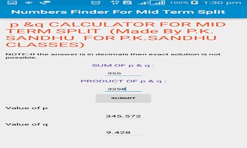 NUMBERS FINDER FOR MID TERM SPLIT by P.K. SANDHU CLASSES – vue 5