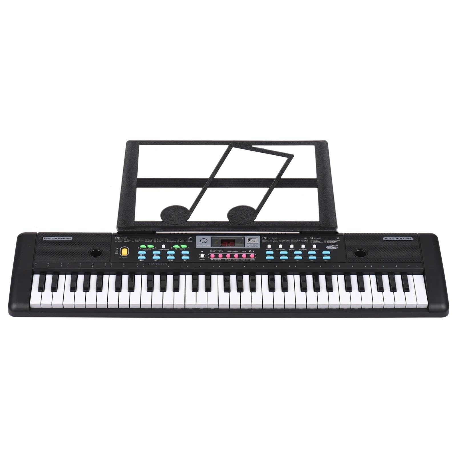 61-klawiszowe Pianino Elektryczne Z Mikrofonem Cyfrowy Wyświetlacz LED Wbudowane Podwójne Głośniki Stereo Instrument Klawiszowy Przenośne Keyboardy Pianino