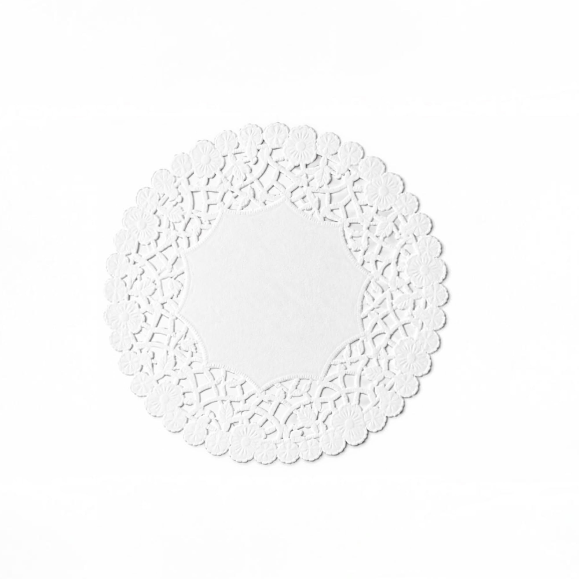 Lote de 100 blondas de papel redondo de encaje (15,24 cm)