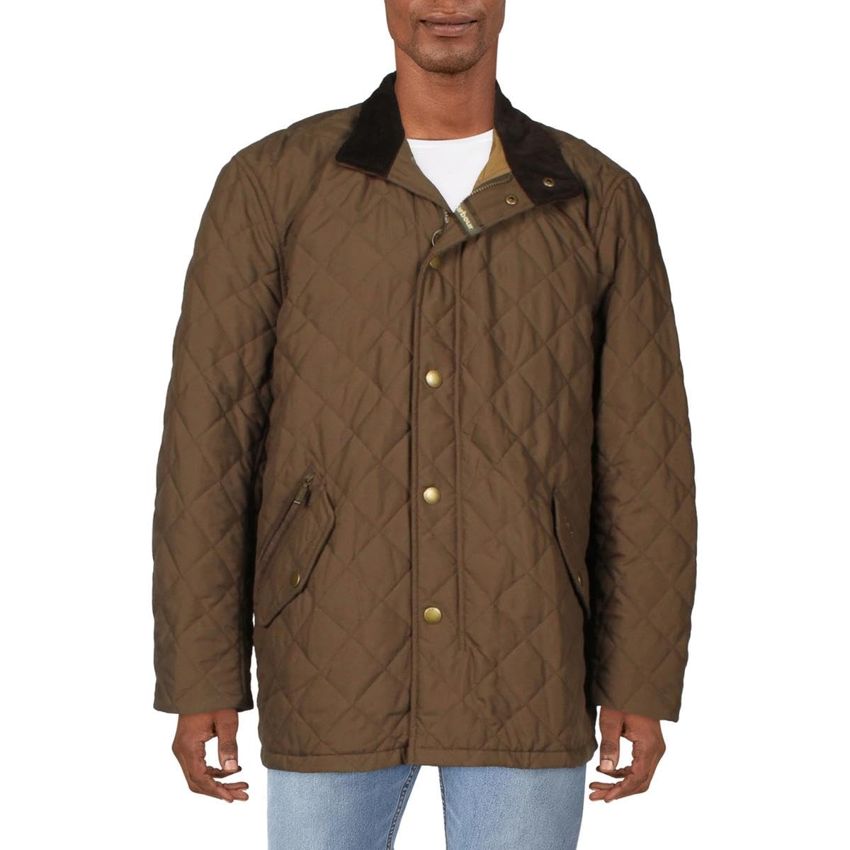BarbourMen's Shoveler Quilted Jacket, Dark Olive