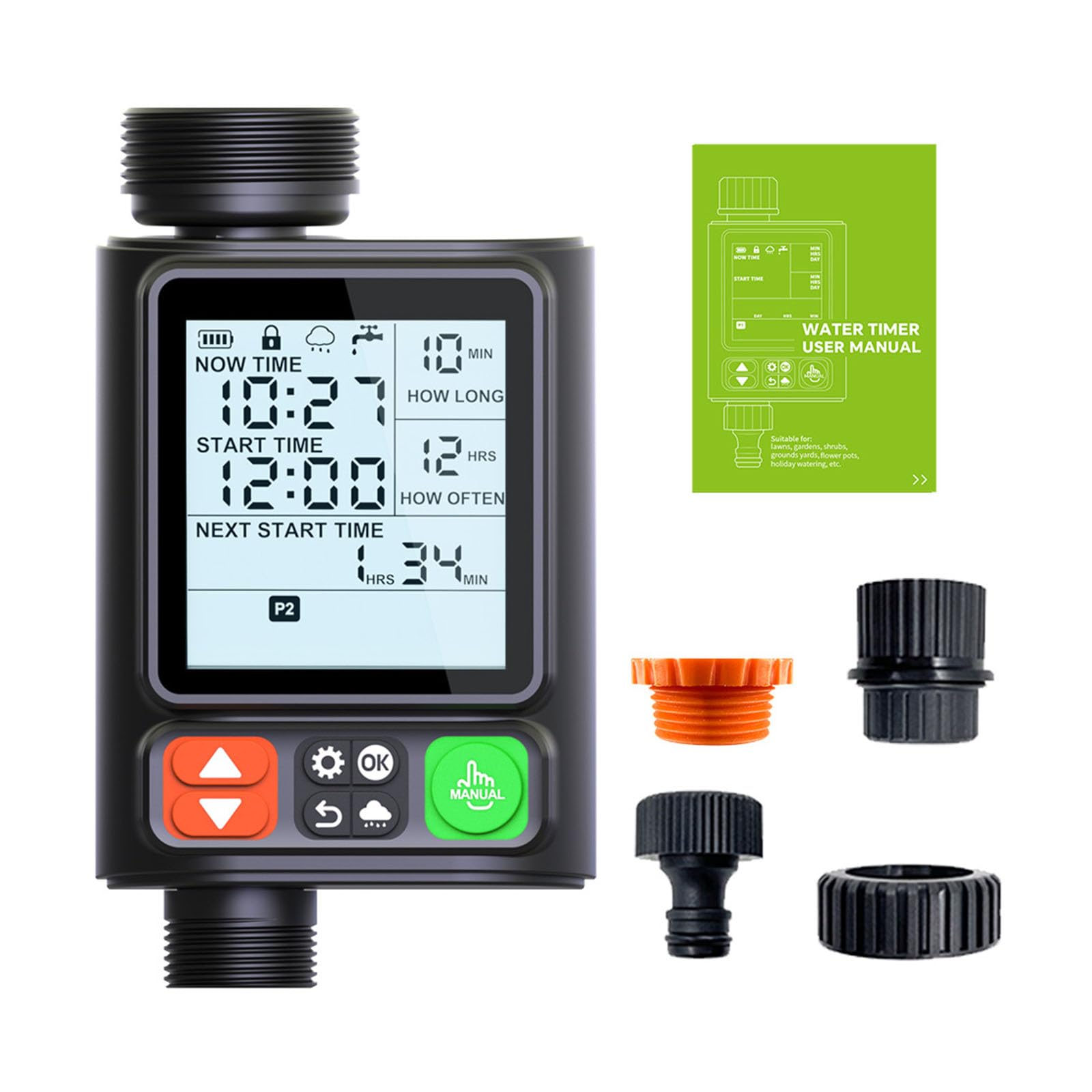 Programmable Irrigation Timer with Extended Duration Adjustable Cycle for Outdoor Gardening Drip Irrigation Timer