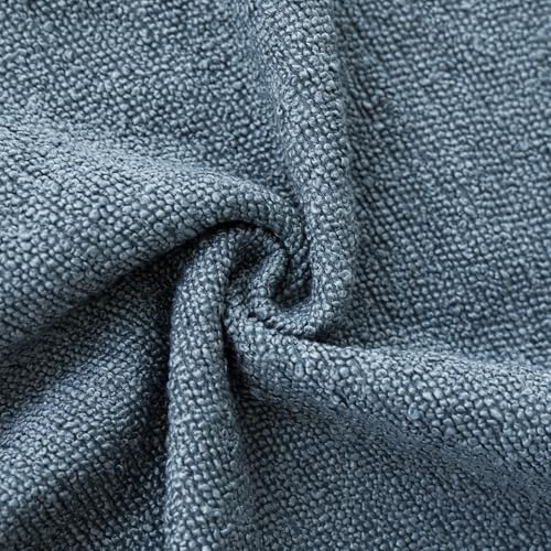 Image of Foindtower Pack of 2 Textured Boucle Throw Pillow Covers Accent Solid Decorative Pillow Cases Cozy Woven Couch Cushion Case for Sofa Bedroom Living Room Home Decor 20x20 Inch Misty Blue