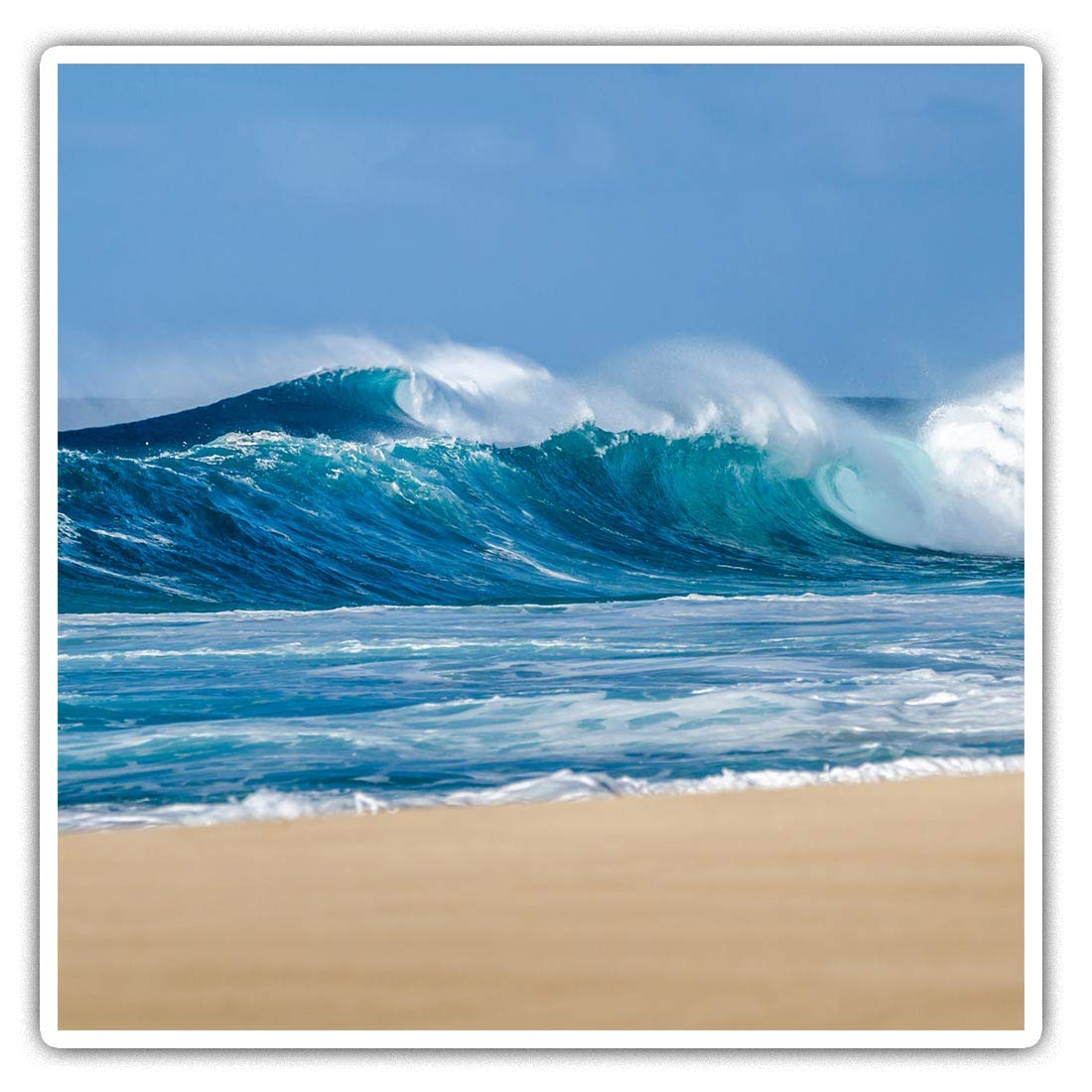 Destination Vinyl Ltd Multi Square Stickers (Set Of 2) 10Cm - Waves Beach Seaside Ocean #2467