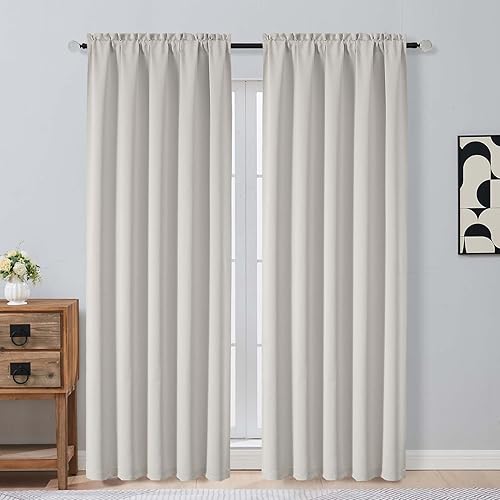 Miniatura 160 de OVZME Cortinas opacas turquesa para tratamiento de ventanas pequeñas, cortinas cortas con bloqueo de luz para ventana de cocina sobre el fregadero,