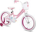 JOYSTAR Angel Filles vélo pour les tout-petits et les enfants âgés de 2 à 12 ans, 12 14 16 18 20 Vélo enfant de pouce avec roues d'entraînement & Panier 24 Bikewith Kickstand de pouce