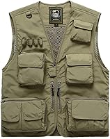 Lilychan Men's Multi-Pocket Fishing Vest - Breathable Utility Cargo Vest for Hiking, Camping, Travel, Hunting & Outdoor Adventures Up to 6XL