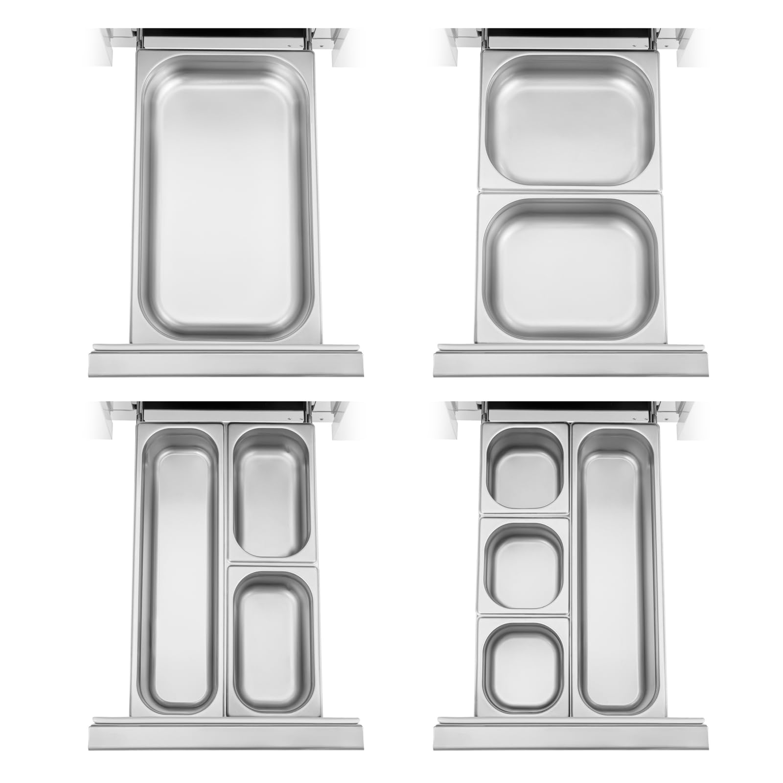 Royal Catering Mesa Refrigerada con Ruedas Volumen de 240 L 2 Cajones 1 compartimento 90 x 70 cm Clase C Acero Inoxidable Bajomostrador refrigerado Mostrador refrigerado para hostelería