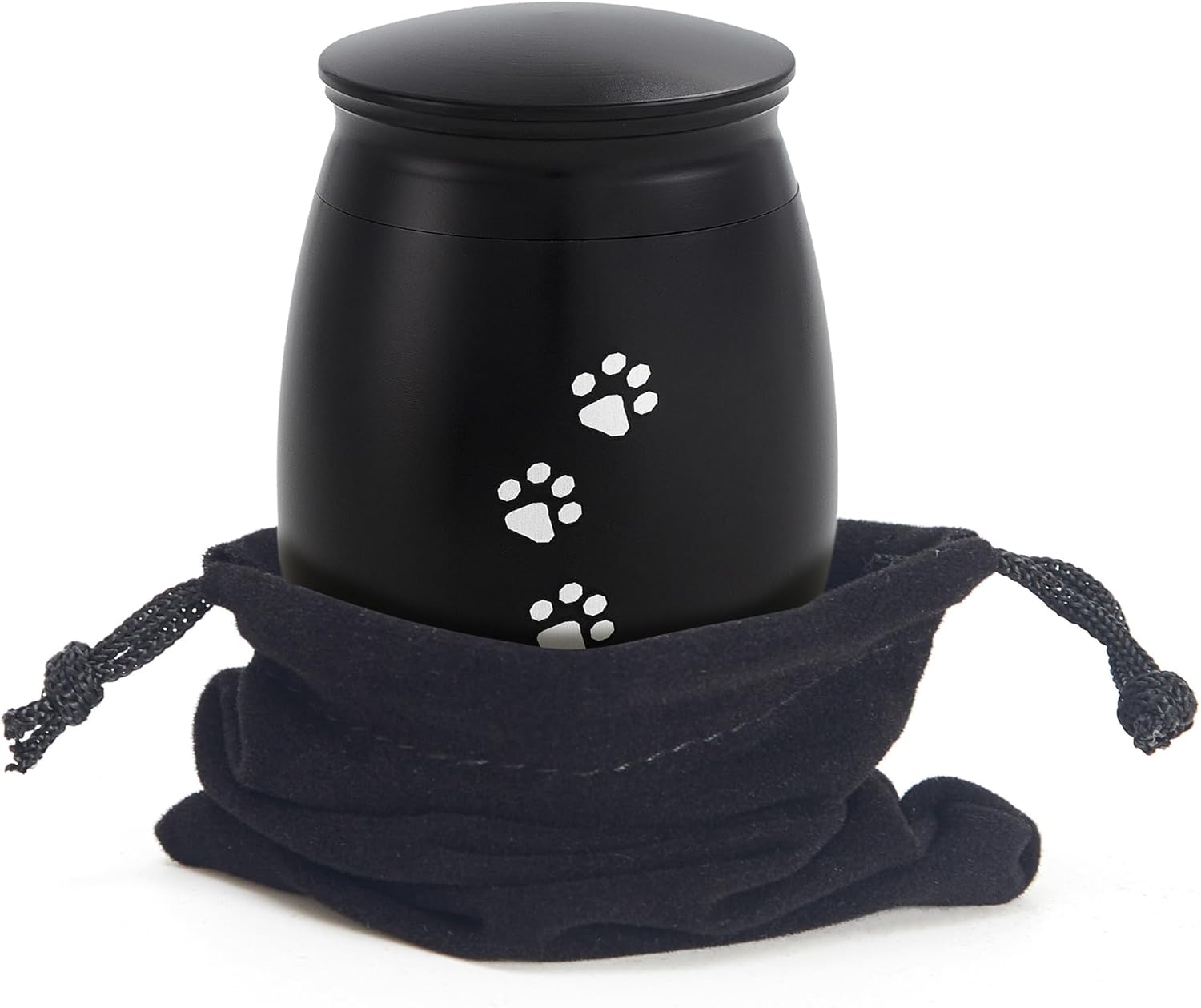 Small Pet Keepsake Urns for Dogs Ashes, 2.7x1.7Inch Mini Black Dog/Cat Urn for Ashes(Aluminum) - Image 3