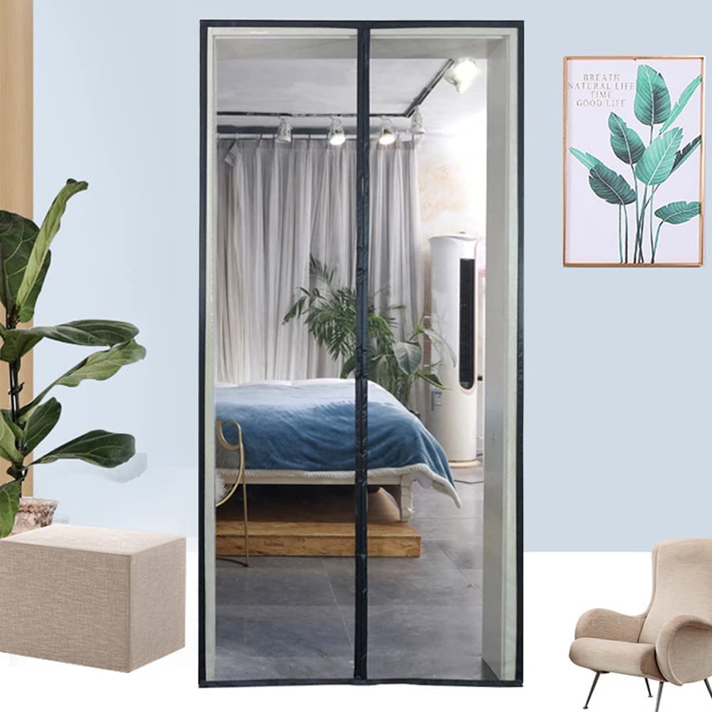 Tianxin Magnetic Screen Door, Heavy Duty Reinforced Hands Free Mesh Curtain, Pet-Friendly, Keeps Out Bugs (39 x 82 inch, Black)