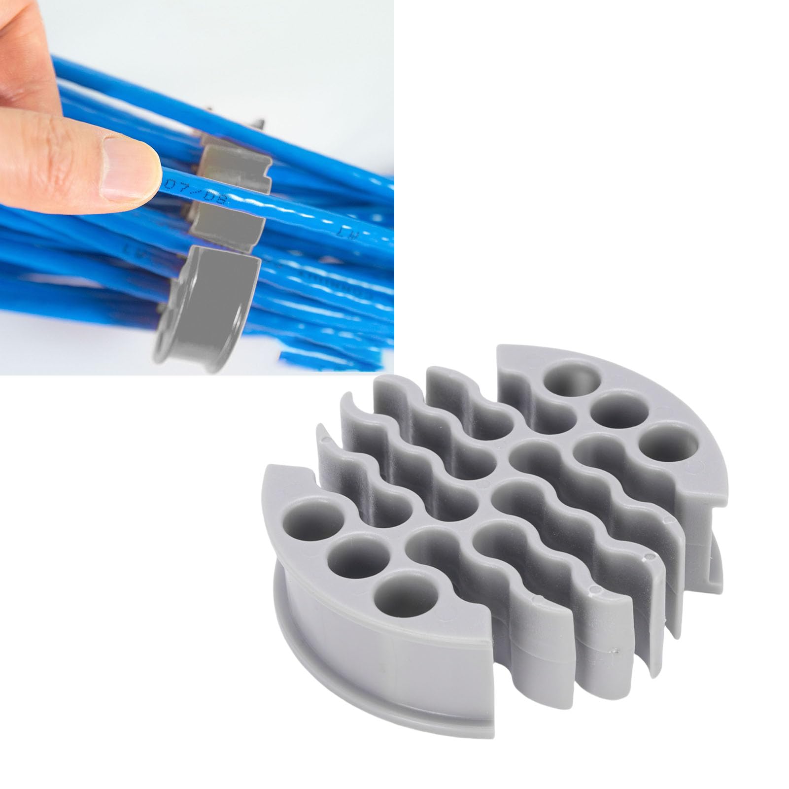 Wire Comb, 30 Holes Cable Management Organizer Tool with 0.28in Hole Diameter for CAT 5 CAT 5E CAT 6 and Shielded Wires - Image 4