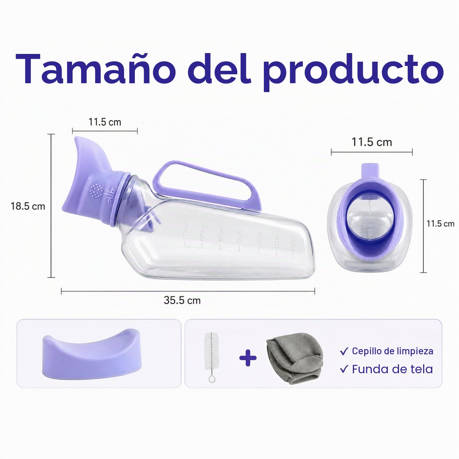 orinal adulto mujer,urinario femenino,urinario portatil mujer, urinario portatil,ayuda para orinar para mujeres,urinario para mujeres,reutilizable,inodoro portátil,viajes,coche,1200 ml