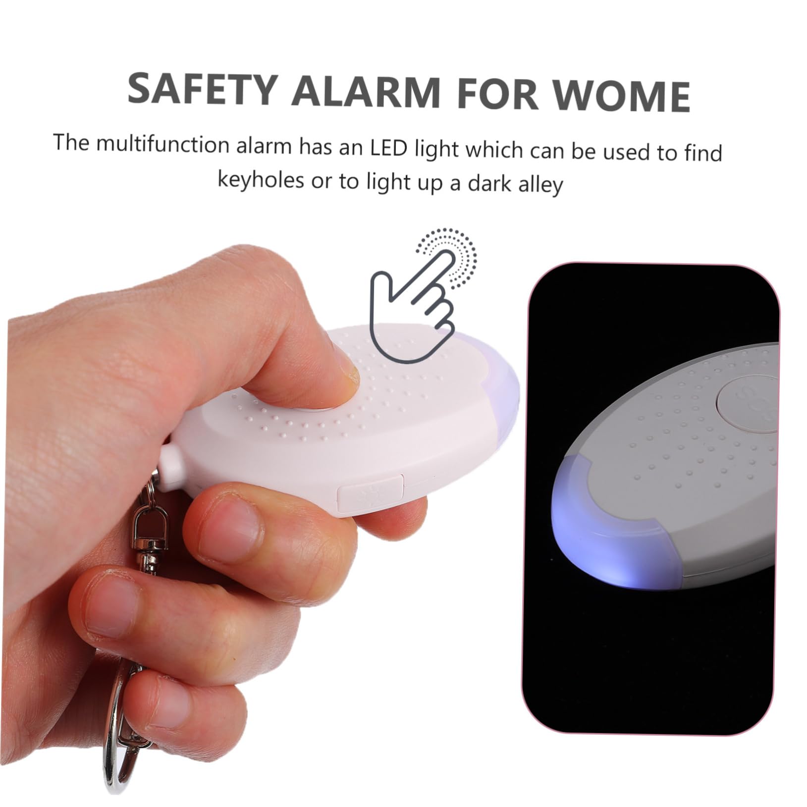 OSALADI 3piezas Alarma Personal De Seguridad para Mujeres con Luz Led Dispositivo De Emergencia Recargable para Protección De Mayores para Correr y Uso Nocturno